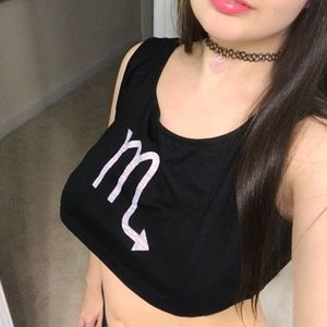 Black Scorpio Crop Top